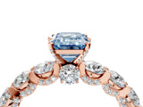 Rose gold Round Diamond Side Stone Engagement Ring with Six-Prong Setting_4