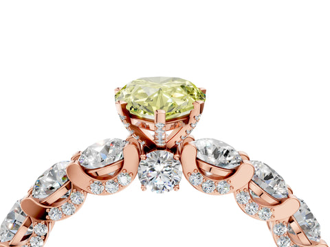 Rose gold Round Diamond Side Stone Engagement Ring with Six-Prong Setting_4