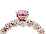 Rose gold Round Diamond Side Stone Engagement Ring with Six-Prong Setting_4