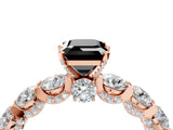 Rose gold Round Diamond Side Stone Engagement Ring with Six-Prong Setting_4