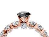 Rose gold Round Diamond Side Stone Engagement Ring with Six-Prong Setting_4