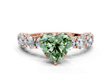 Rose gold Round Diamond Side Stone Engagement Ring with Six-Prong Setting