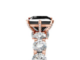 Rose gold Round Diamond Side Stone Engagement Ring with Six-Prong Setting_5