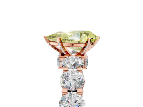Rose gold Round Diamond Side Stone Engagement Ring with Six-Prong Setting_5