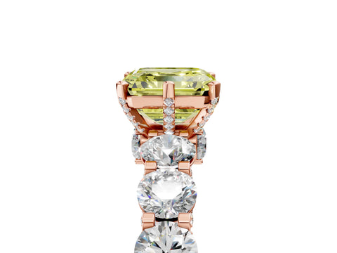 Rose gold Round Diamond Side Stone Engagement Ring with Six-Prong Setting_5