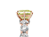 Rose gold Round Diamond Side Stone Engagement Ring with Six-Prong Setting_5