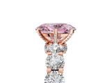 Rose gold Round Diamond Side Stone Engagement Ring with Six-Prong Setting_5