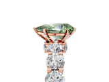 Rose gold Round Diamond Side Stone Engagement Ring with Six-Prong Setting_5