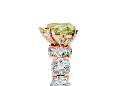 Rose gold Round Diamond Side Stone Engagement Ring with Six-Prong Setting_5