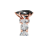 Rose gold Round Diamond Side Stone Engagement Ring with Six-Prong Setting_5
