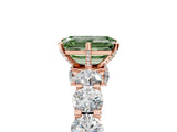Rose gold Round Diamond Side Stone Engagement Ring with Six-Prong Setting_5