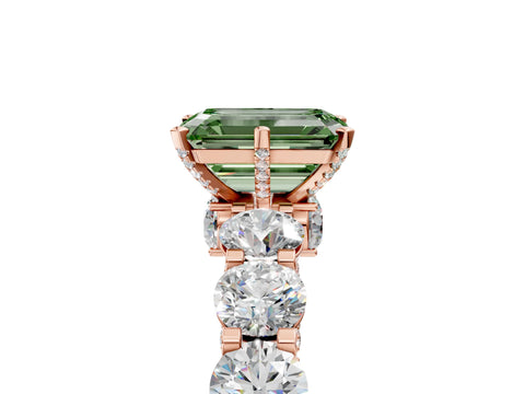 Rose gold Round Diamond Side Stone Engagement Ring with Six-Prong Setting_5