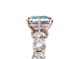 Rose gold Round Diamond Side Stone Engagement Ring with Six-Prong Setting_5