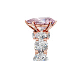 Rose gold Round Diamond Side Stone Engagement Ring with Six-Prong Setting_5