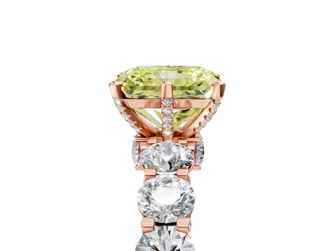 Rose gold Round Diamond Side Stone Engagement Ring with Six-Prong Setting_5