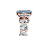 Rose gold Round Diamond Side Stone Engagement Ring with Six-Prong Setting_5