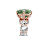Rose gold Round Diamond Side Stone Engagement Ring with Six-Prong Setting_5