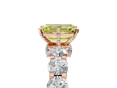 Rose gold Round Diamond Side Stone Engagement Ring with Six-Prong Setting_5
