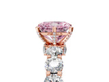 Rose gold Round Diamond Side Stone Engagement Ring with Six-Prong Setting_5