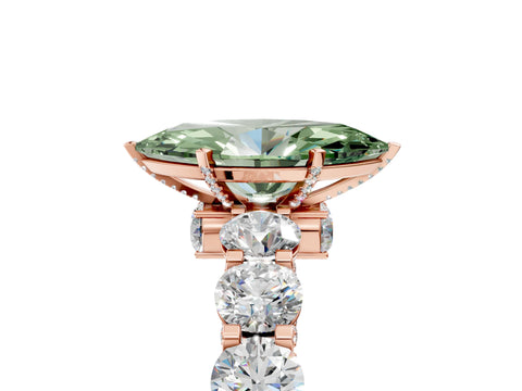 Rose gold Round Diamond Side Stone Engagement Ring with Six-Prong Setting_5