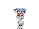 Rose gold Round Diamond Side Stone Engagement Ring with Six-Prong Setting_5