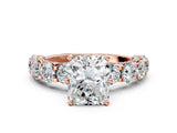 Rose gold Round Diamond Side Stone Engagement Ring with Six-Prong Setting_6