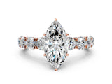 Rose gold Round Diamond Side Stone Engagement Ring with Six-Prong Setting_6