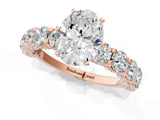Rose gold Round Diamond Side Stone Engagement Ring with Six-Prong Setting_7