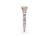 Rose gold Round Diamond Side Stone Engagement Ring with Six-Prong Setting_8