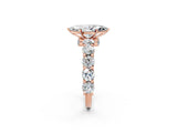Rose gold Round Diamond Side Stone Engagement Ring with Six-Prong Setting_8