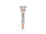 Rose gold Round Diamond Side Stone Engagement Ring with Six-Prong Setting_8