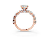 Rose gold Round Diamond Side Stone Engagement Ring with Six-Prong Setting_9