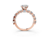 Rose gold Round Diamond Side Stone Engagement Ring with Six-Prong Setting_9