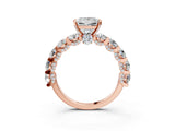 Rose gold Round Diamond Side Stone Engagement Ring with Six-Prong Setting_9
