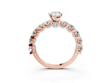 Rose gold Round Diamond Side Stone Engagement Ring with Six-Prong Setting_9