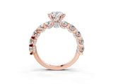 Rose gold Round Diamond Side Stone Engagement Ring with Six-Prong Setting_9