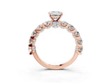 Rose gold Round Diamond Side Stone Engagement Ring with Six-Prong Setting_9