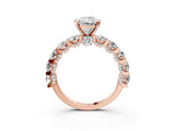 Rose gold Round Diamond Side Stone Engagement Ring with Six-Prong Setting_9