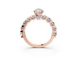 Rose gold Round Diamond Side Stone Engagement Ring with Six-Prong Setting_9