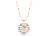 Rose gold Round Diamond Snowflake Pendant with Pavé Setting_7