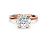 Rose gold Round Diamond Solitaire Ring with Classic Band and Four-Prong Setting_3