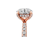 Rose gold Round Diamond Solitaire Ring with Four-Prong Setting and Pavé Band_11