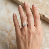 Rose gold Round Diamond Solitaire Ring with Four-Prong Setting and Pavé Band_12