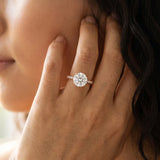 Rose gold Round Diamond Solitaire Ring with Four-Prong Setting and Pavé Band_14