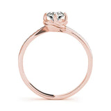 Rose gold Round Diamond Solitaire Ring with Pavé Band and Sculpted Prong Setting 2