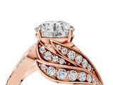 Rose gold Round Diamond Solitaire Ring with Prong Setting and Twisted Pavé Band_10