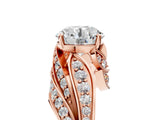 Rose gold Round Diamond Solitaire Ring with Prong Setting and Twisted Pavé Band_11