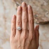 Rose gold Round Diamond Solitaire Ring with Shared Prong Pavé Band_12