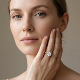 Rose gold Round Diamond Solitaire Ring with Shared Prong Pavé Band_13