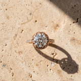 Rose gold Round Diamond Solitaire Ring with Shared Prong Pavé Band_15